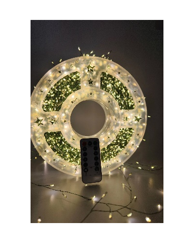 c8ee7bca-732e-4984-a680-a04be57cf5b5.png Гірлянда-кластер "Роса" 30 м золоте світло/ зелений шнур з пультом