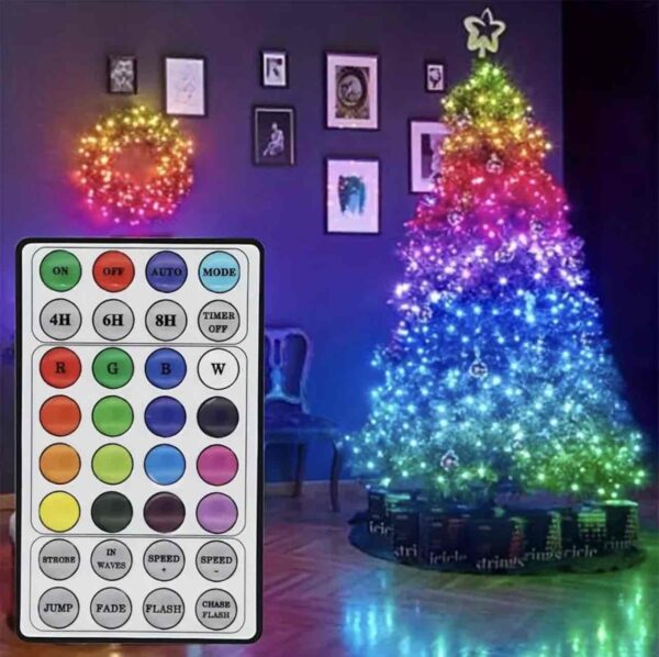 Гірлянда "Роса" Smart RGB 10 м/ 100 LED з пультом кольорова (USB Bluetooth з телефону)