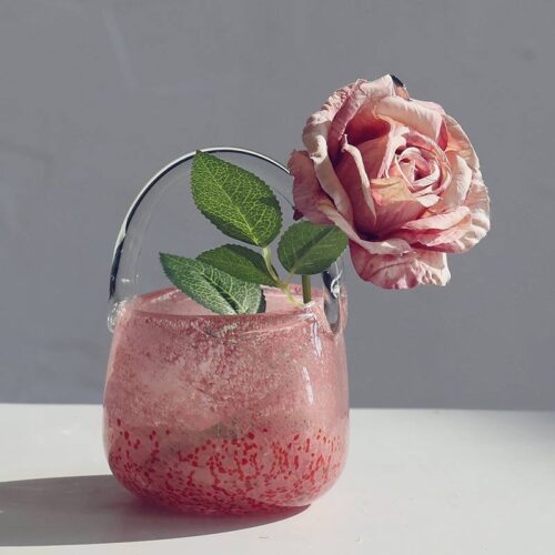 Ваза креативна "Сумка" 18 см скандинавський стиль рожева