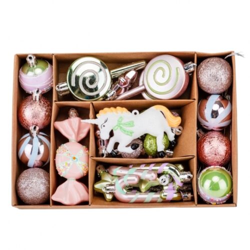 Набір ялинкових прикрас "Казковий єдиноріг" 32 шт