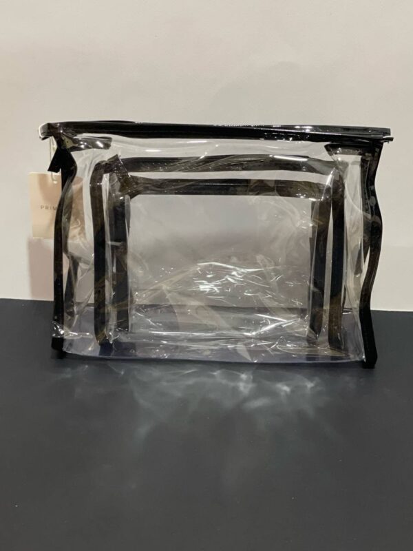 Набір косметичок Primark прозорих з чорним обідком 3 шт