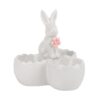 Підставка керамічна для 3 яєць "Білий кролик" 10,5 см біла