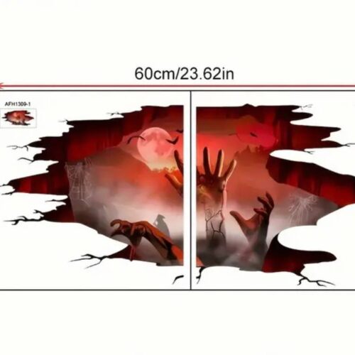 Декор на Хелловін наклейка для підлоги "Калюжа крові" 30*60 см 2 частини
