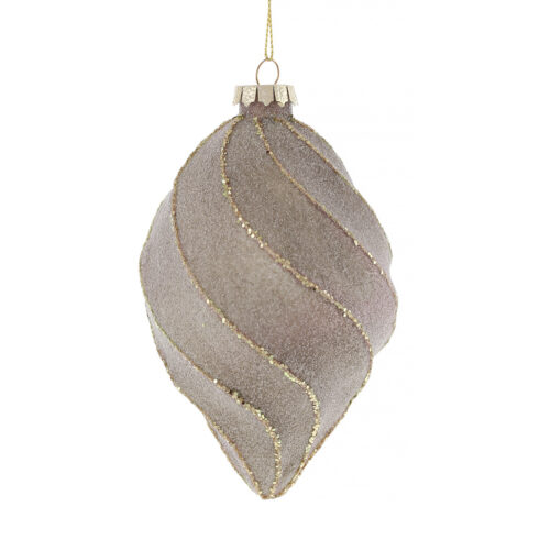 cbed0076-4cad-48b7-805c-0ac7e8b6462c.jpg Ялинкова куля "Бурулька із цукровим покриттям" коричневий мокко" 13 см (скло)