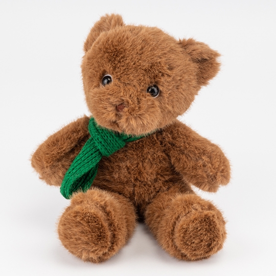 М'яка іграшка "Ведмедик з зеленим шарфом" 31 см