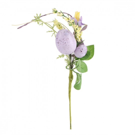 Гілка декоративна «Великодня  композиція» 25 см лавандова