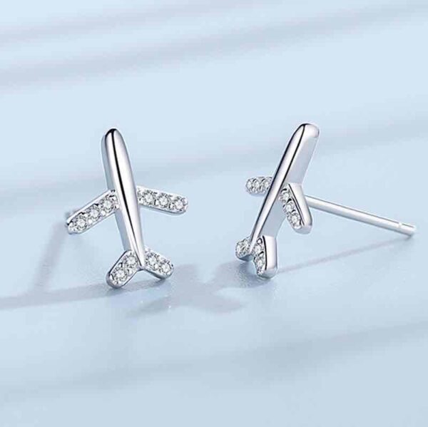 Сережки-цвяшки "Літачки" металеві срібні