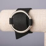 Браслет фетровий "Пряжка" червоний/чорний