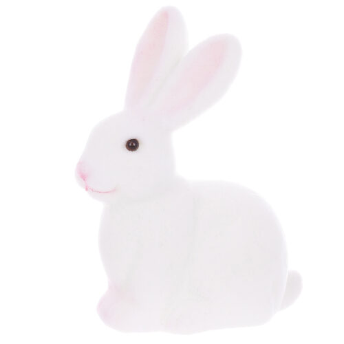 Фігурка "Кролик" 10*15 см з флоковим напиленням білий