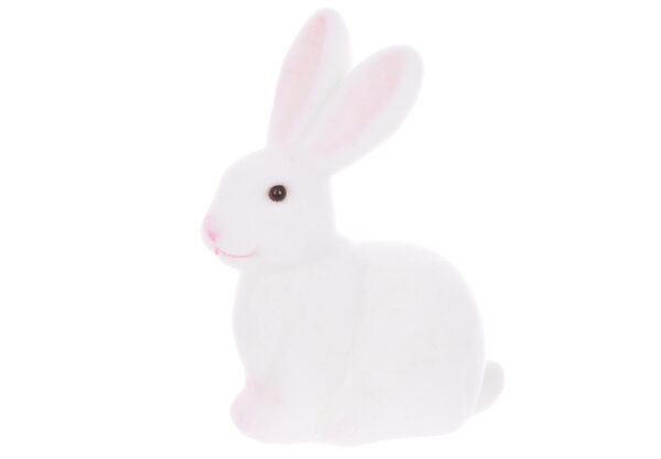 Фігурка "Кролик" 10*15 см з флоковим напиленням білий