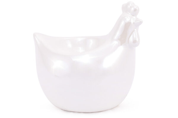 Підставка керамічна для яйця "Курочка" біла перламутрова