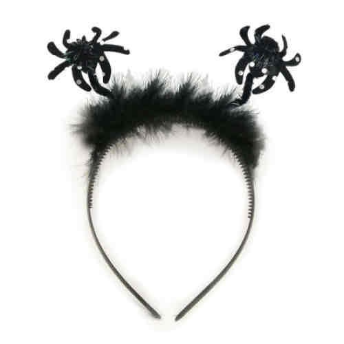 Обруч на Хелловін чорний з павуками