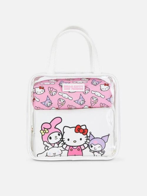 Набір косметичок Primark "Hello Kitty" прозора/рожева/біла 3 в 1