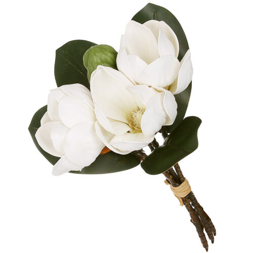 cf966f90-7e09-463a-b140-e6ea2ad18b9f.jpg Штучний букет магнолій 26 см з листям білий