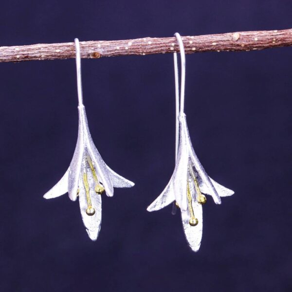 Сережки металеві "Квіти" срібні (10430)