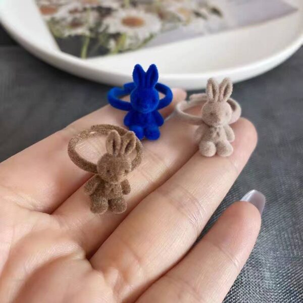 Каблучка жіноча з флоковим напиленням "Зайчик" (10525)