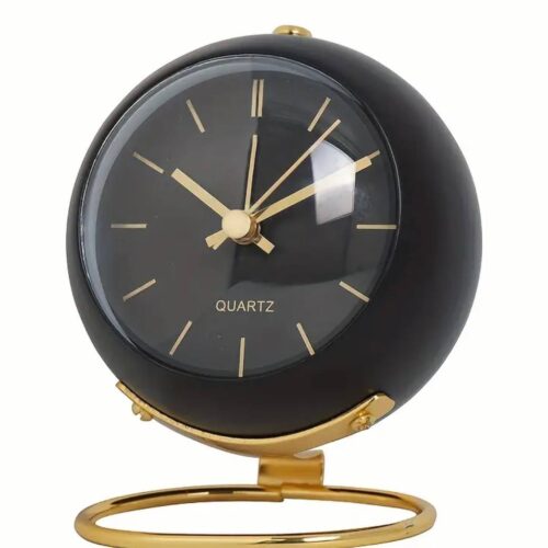 Годинник-Будильник "Quartz" на золотій ніжці безшумний з нічником 11,5*9 см