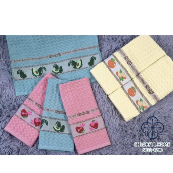 Рушник кухонний вафельний «Фрукти» (25*50 см)