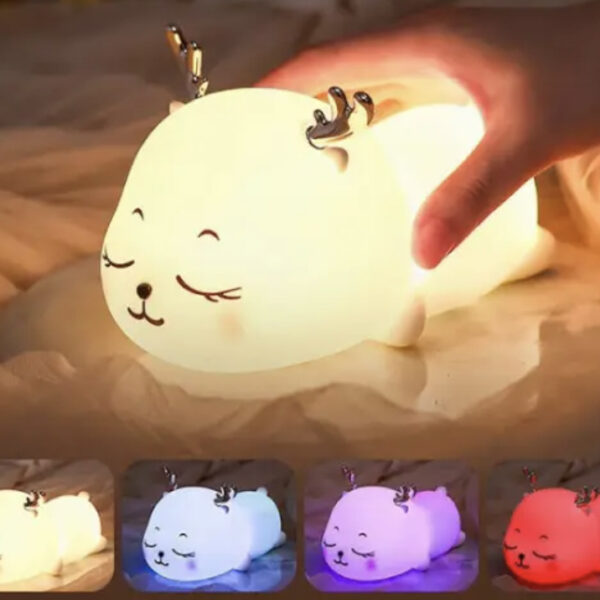 Нічник силіконовий "Оленя лежаче" 7 LED кольорів