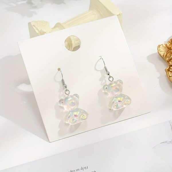 Сережки в стилі DIY "Желейний ведмедик" мікс кольорів