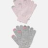 Рукавиці дитячі Primark сірі/рожеві з люрексом
