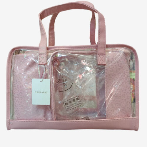 Набір косметичок Primark прозоро-рожева (леопард) 3 в 1
