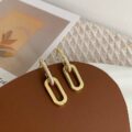 Сережки геометричні зі стразами золоті (8071)