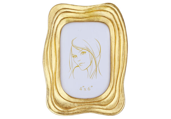 Фоторамка прямокутна "Хвилі" 15,5*20,5*1,8 см (фото 10*15) золото