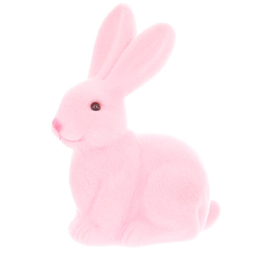 Фігурка "Кролик" 10*15 см з флоковим напиленням рожевий