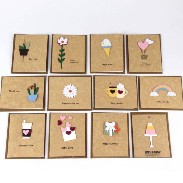 Листівка-міні дизайнерська з конвертом (10,4*8,3 см) мікс