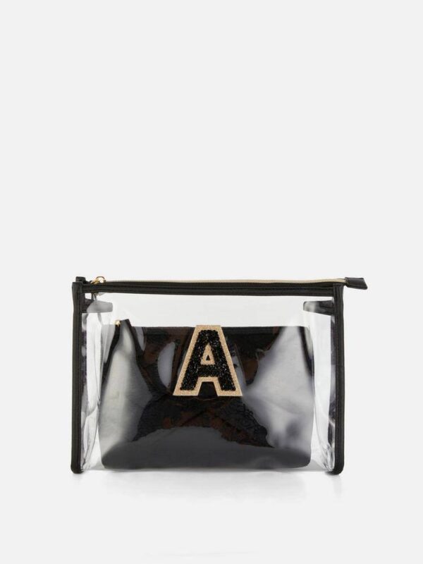 d6e460f8-1c88-49dc-a6b3-4238c602a29f-1.jpg Набір косметичок "Буква" Primark прозора/ чорна велюрова