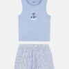 Піжама жіноча Primark "Stitch/Стітч" (шорти/майка) котон блакитна