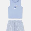 Піжама жіноча Primark "Stitch/Стітч" (шорти/майка) котон блакитна