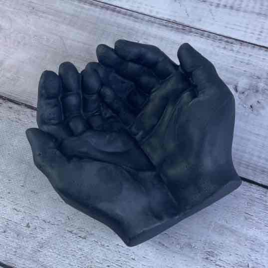 Підставка для свічок/ Органайзер бетонний 5C "Руки/Долоні" чорний