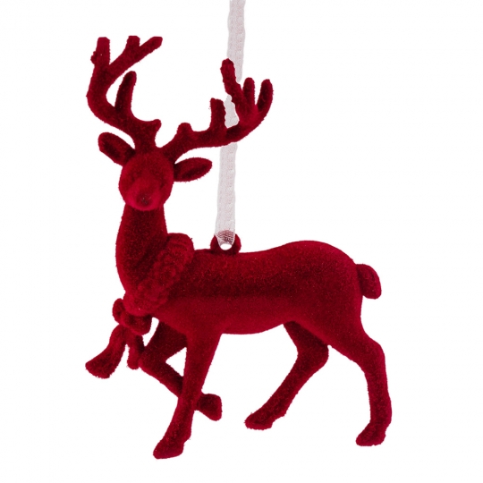 Ялинкова прикраса "Червоний Олень" 12,5 см (пластик)