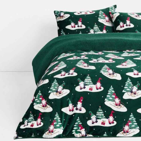 Постіль "Новорічна" Primark King 230*220 підковдра/ 2 наволочки пухнастий фліс