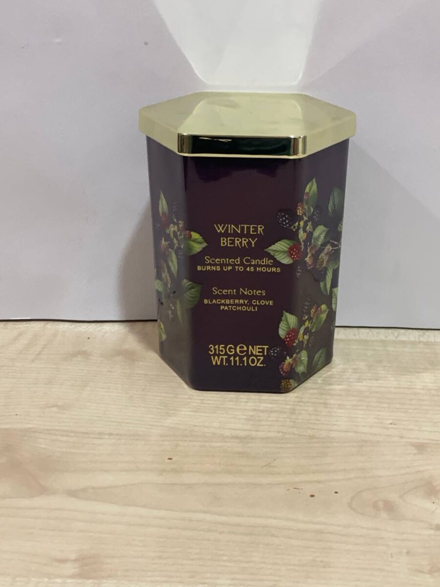 Ароматична cвічка у склі "Winter Berry" Primark з металевою кришкою 315g/ 45 год