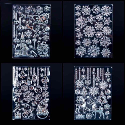 Стікери/Наліпки "Новорічний мікс" срібні 30*21 см 1 лист