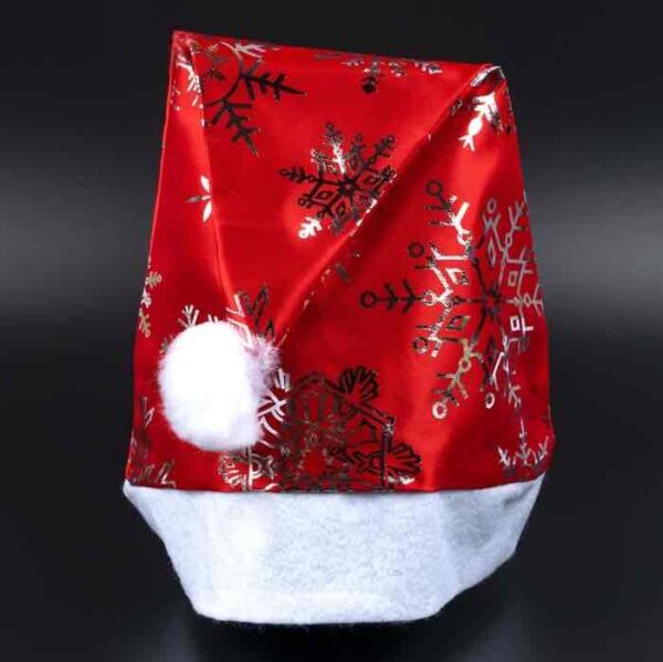 Шапка Новорічна "Дід Мороз" срібні сніжинки