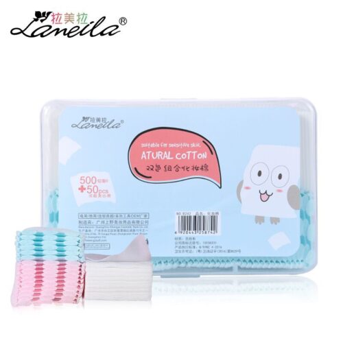 d9dd99aa-613b-43e7-afef-d3d55e8c15d0.jpg Спонжі для зняття макіяжу Laneila двошарові, латиноамериканська бавовна, 550 шт (50*60), сині