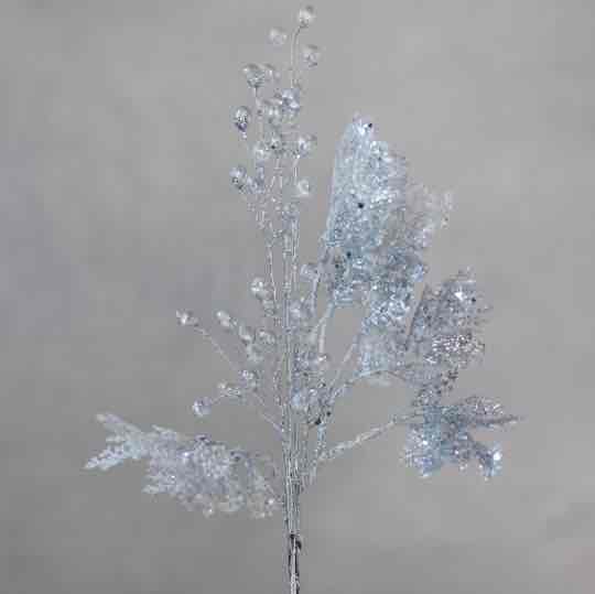 Декоративна гілка "Срібна мелодія" 40 см