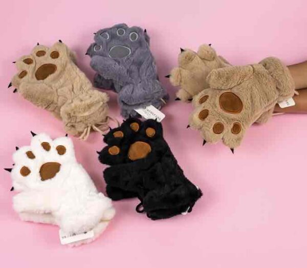 Рукавиці-варежки "Лапки" плюшеві мікс кольорів