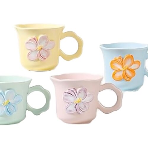 Чашка порцелянова "Квіточка" мікс кольорів 380 мл