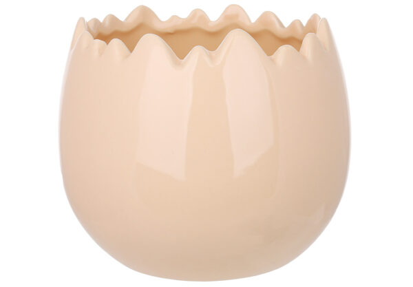 Кашпо порцелянове "Яйце шкарлупа" 12*11*12 см персикове