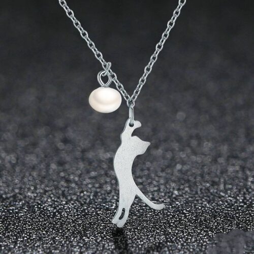 daa77fe2-1393-481c-b823-2966ac8ca5c9.jpg Кулон "Котик грається з перлиною" з ланцюжком срібний (10507)