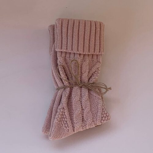 Шкарпетки жіночі в'язані "Косичка" рожеві