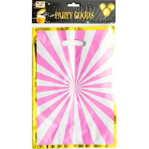 Пакет подарунковий ПВХ (16*25) 10 шт біло-рожевий