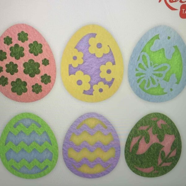 Набір фетрових заготовок "Пасхальні яйця 1" 12 шт 6,5*8 см Rosa Talent