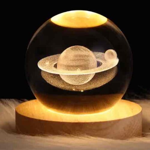 Нічник скляна куля "Сатурн" 8 см