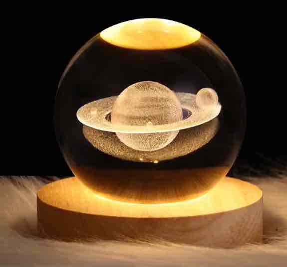 Нічник скляна куля "Сатурн" 8 см